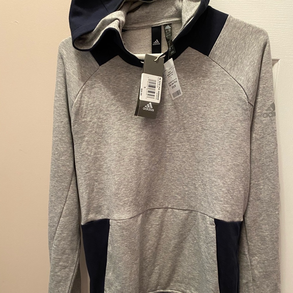 Grey Navy Blue Adidas Hoodie